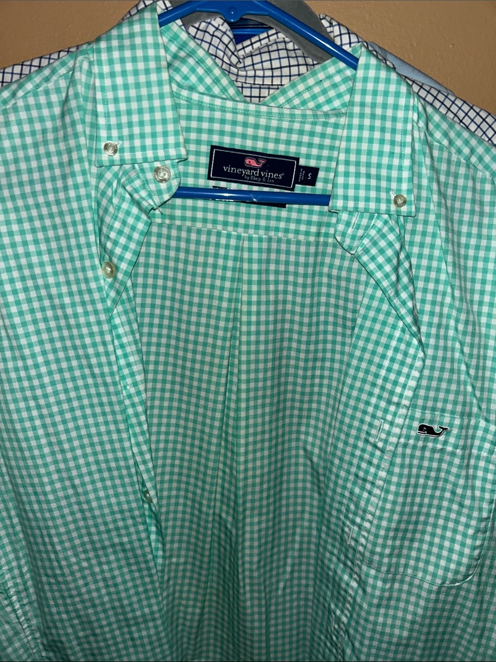 Vineyard Vines Mint Green Gingham Button-Down Shirt